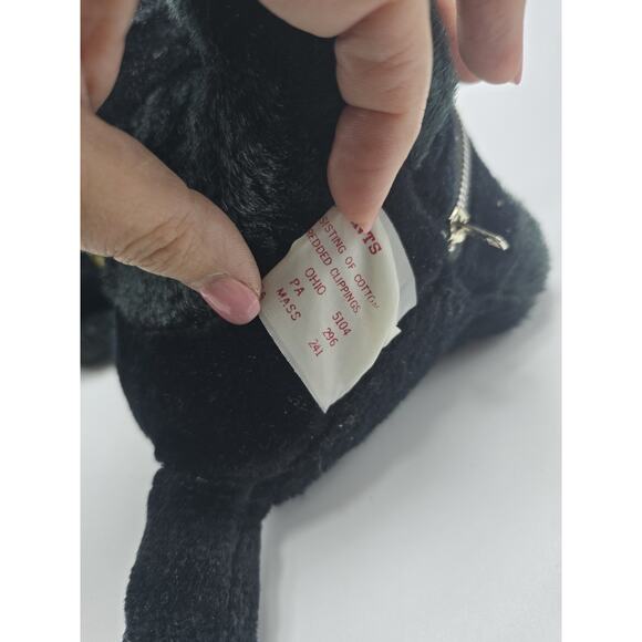 Vintage 1960s Radio Poodle Plush Black W/ Chain Transister Japan MCM Untested - Picture 5 of 7